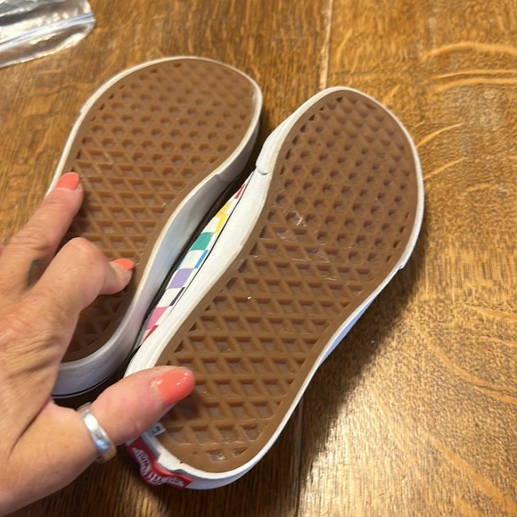 Vans Old Skool "Rainbow Checkered" sneakers M4 W5.5 - Picture 4 of 6